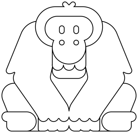 Orangutan Emoji Coloring Page